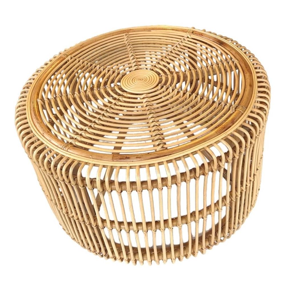 Coffee tables - D80 round rattan coffee table - BALINAISA