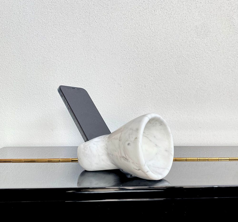 Objets design - Brass - amplificateur passif en marbre pour smartphones - PISTORE MARMI