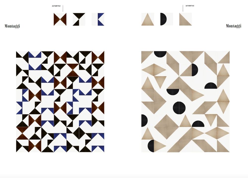 Indoor floor coverings - Set of 25 (1 m²) - Italian hand-painted ceramic tiles - Alfabetile Collection - Letter Q - MA.VI. S.R.L.