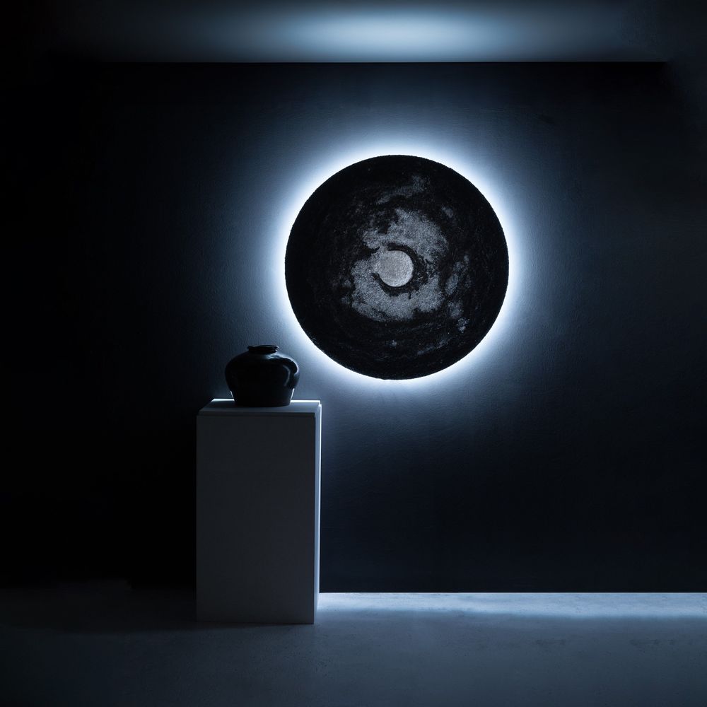 Unique pieces - Decorative object Salt and ink on wood - Under the moonlight - EVA HENDRIKS