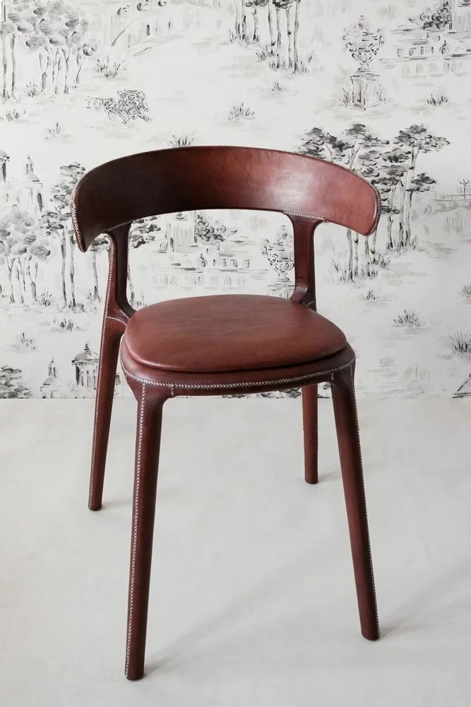 Chaises - Chaise Carol recouverte de cuir - SOL & LUNA