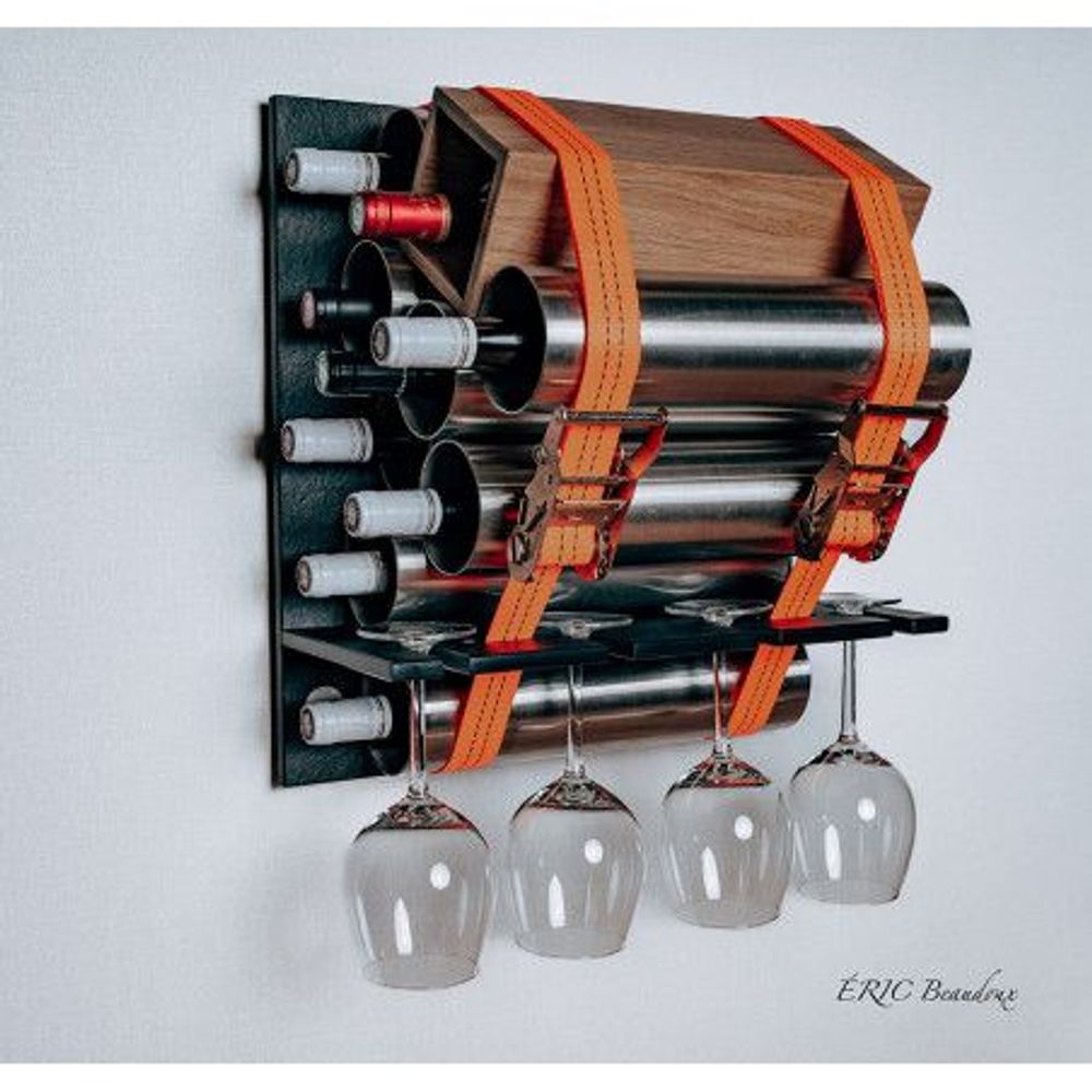 Wine accessories - BOTTLE HOLDER - HOLD ON - Model "THE INTRUDER" - ERIC BEAUDOUX CRÉATION