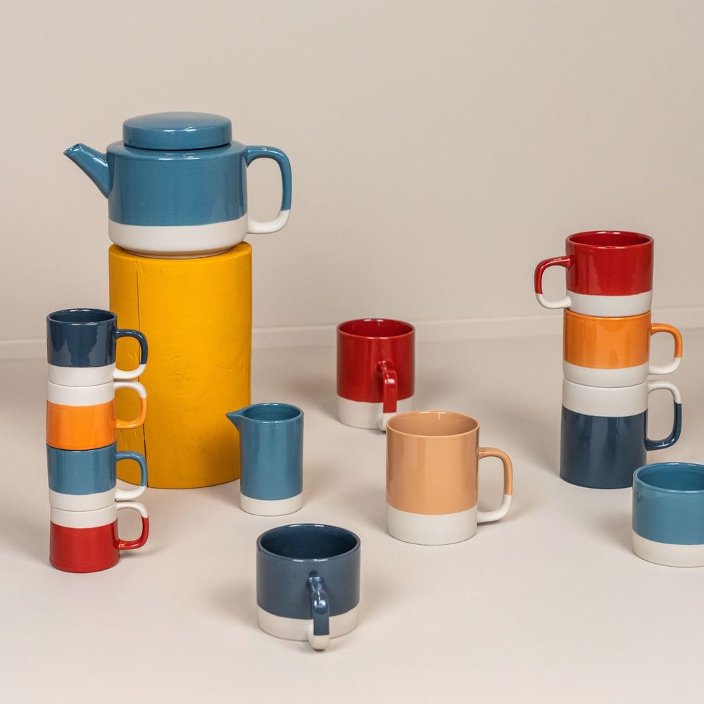 Mugs - Stoneware Cyl Happy - KINTA