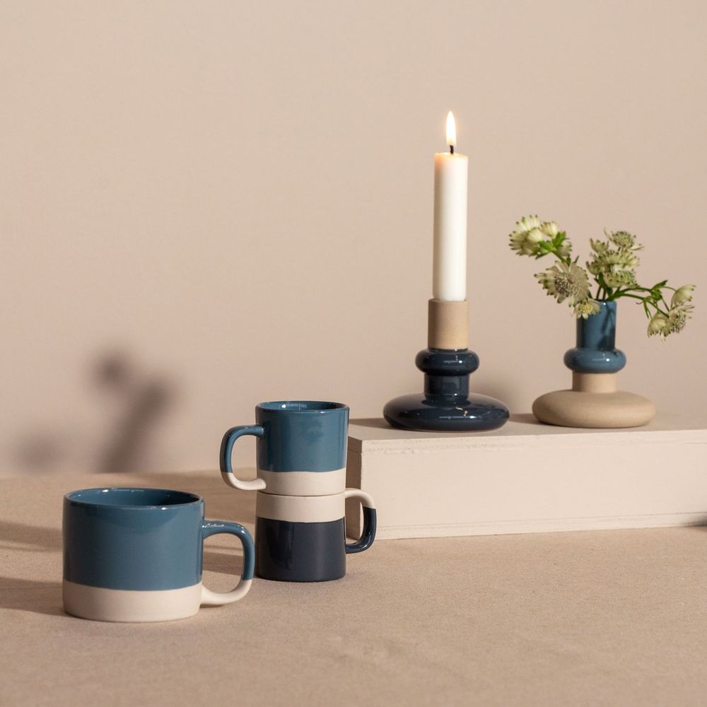 Mugs - Stoneware Cyl Happy - KINTA
