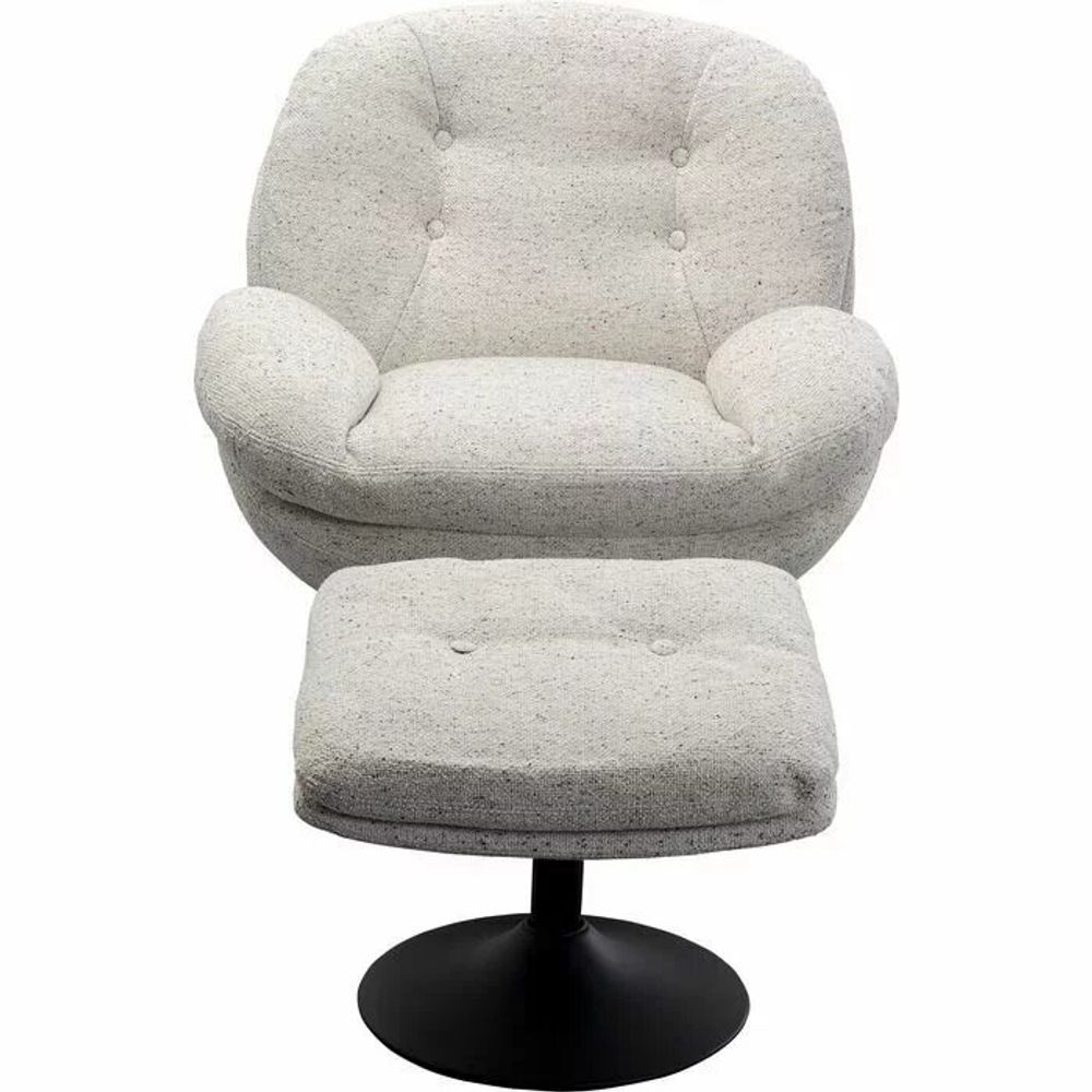Armchairs - Swivel Armchair + Stool Standford - KARE DESIGN