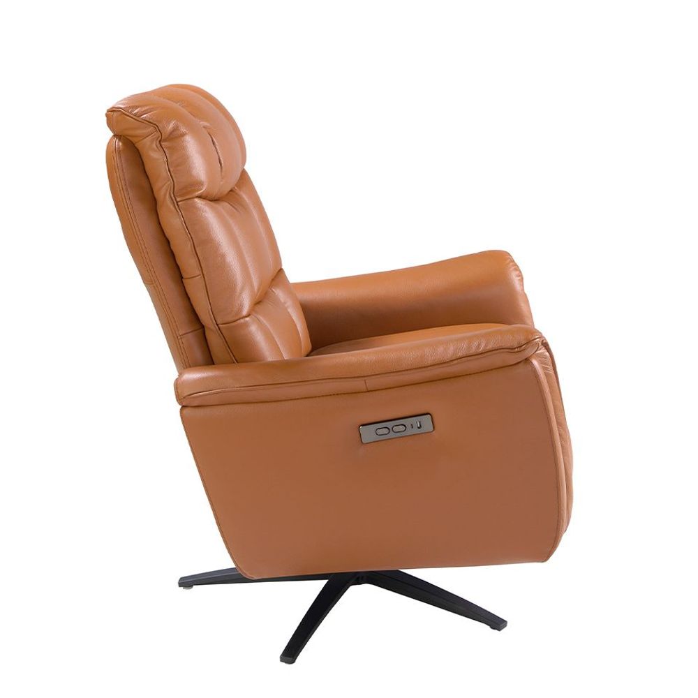 Fauteuils - Fauteuil pivotant en cuir marron - ANGEL CERDÁ