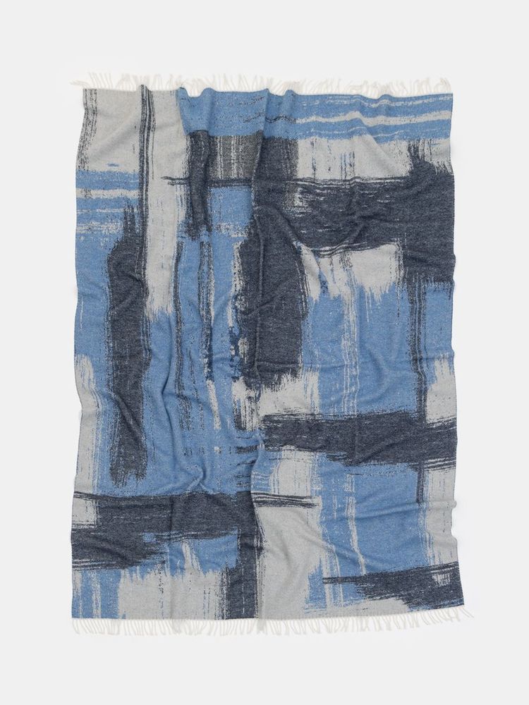 Throw blankets - jacquard throw with "brushstrokes" pattern - VILLA COMO