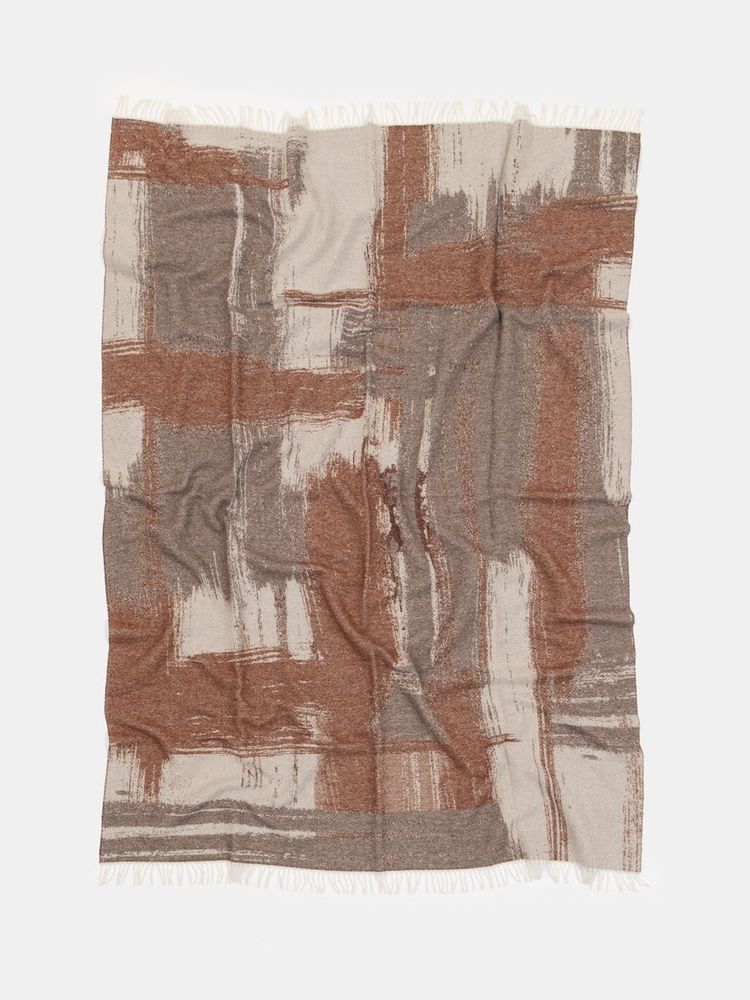 Throw blankets - jacquard throw with "brushstrokes" pattern - VILLA COMO