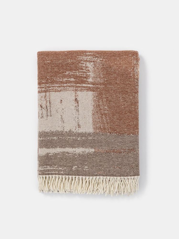 Throw blankets - jacquard throw with "brushstrokes" pattern - VILLA COMO