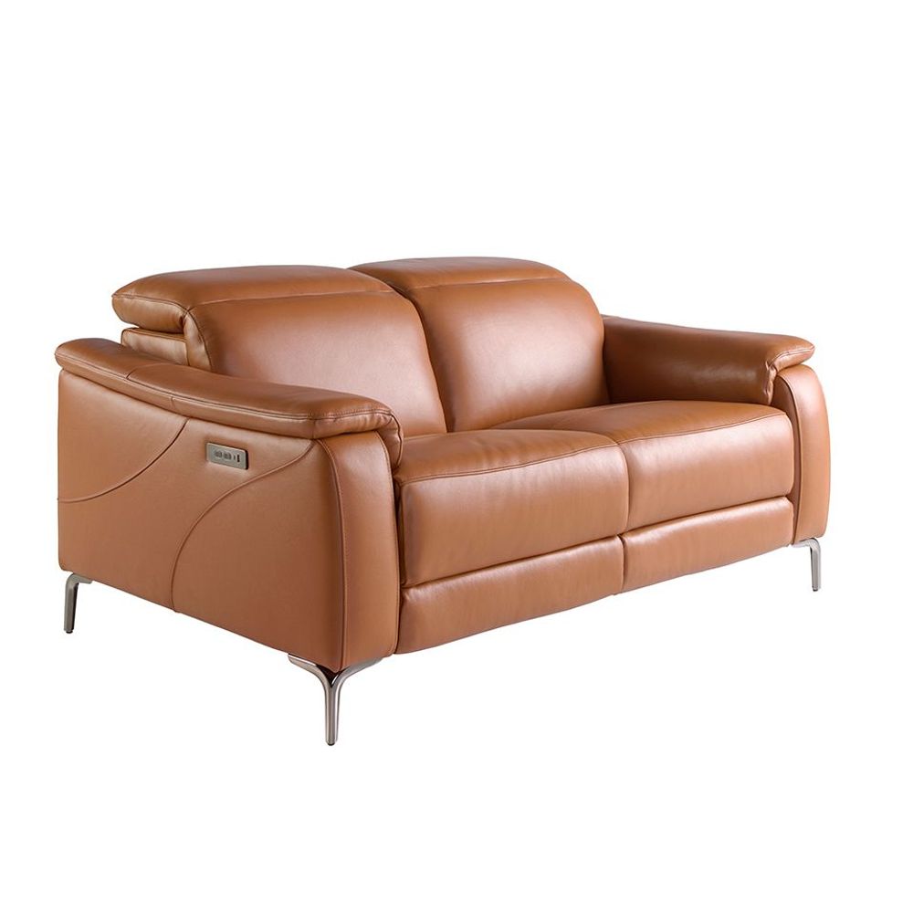 Sofas - 2 seater relax sofa in brown leather - ANGEL CERDÁ
