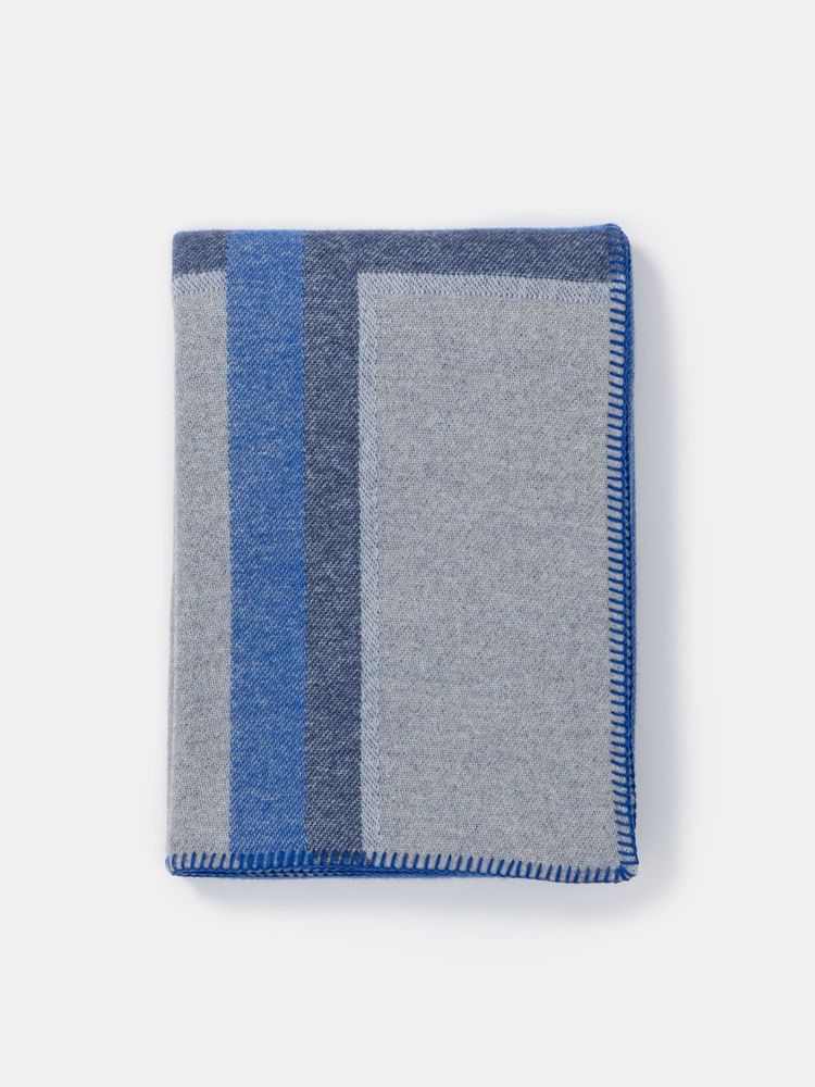 Throw blankets - jacquard throw with windowpane pattern - VILLA COMO