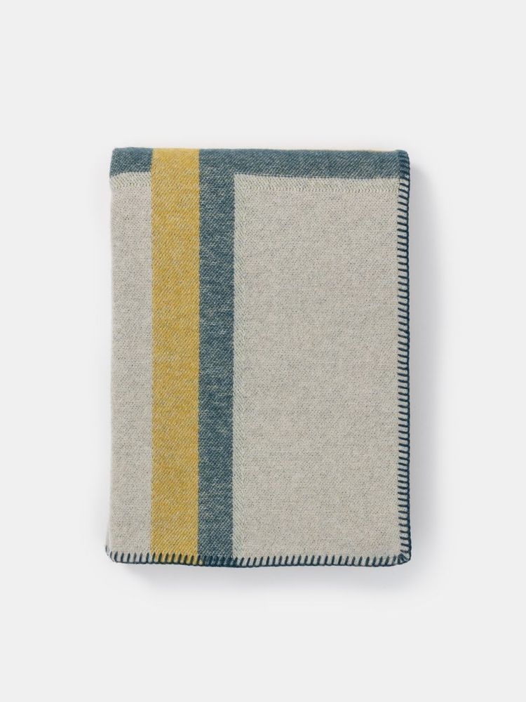 Throw blankets - jacquard throw with windowpane pattern - VILLA COMO