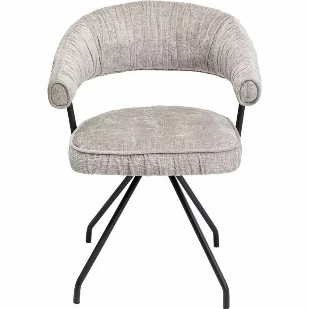 Chairs - Swivel Chair Arabella Silver - KARE DESIGN