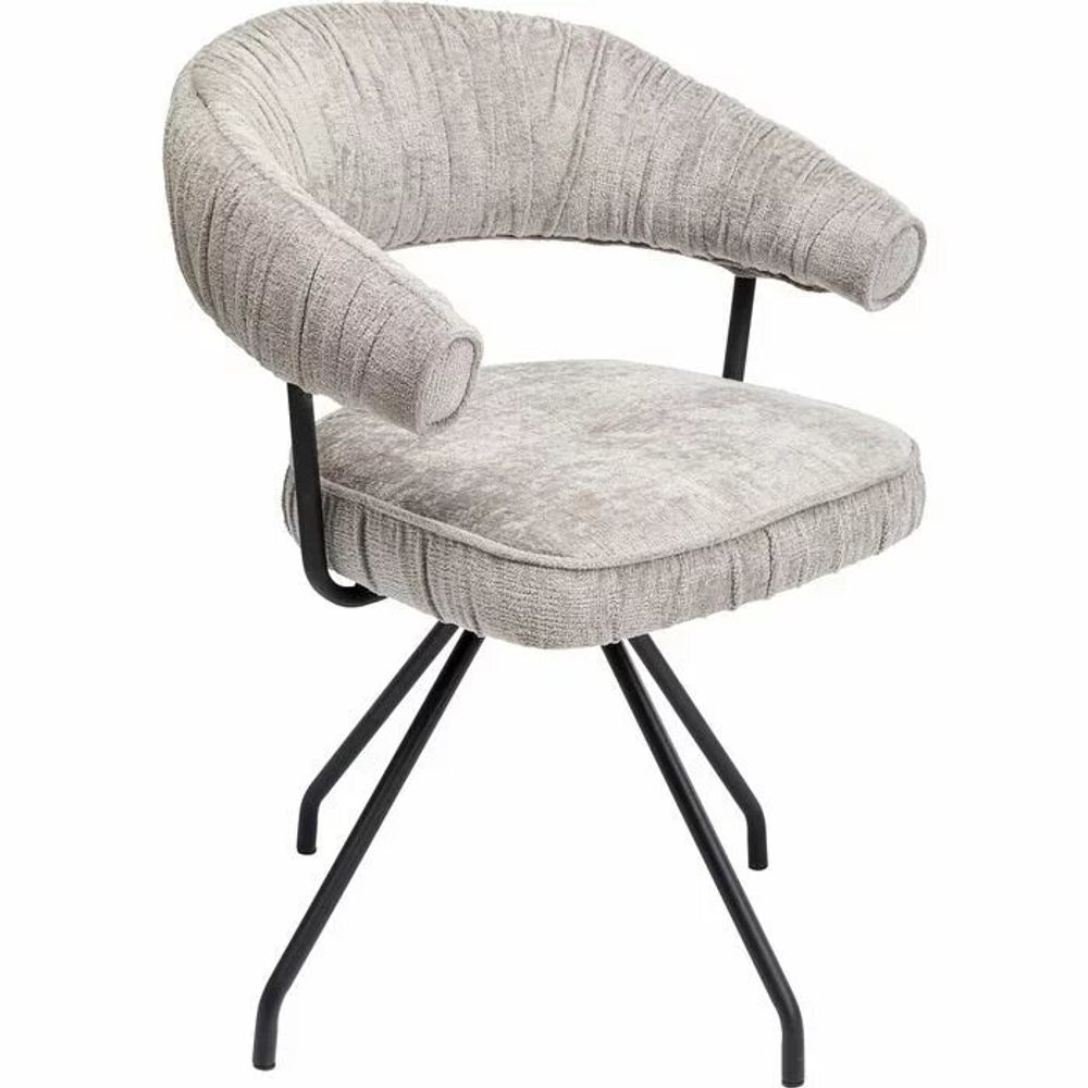 Chairs - Swivel Chair Arabella Silver - KARE DESIGN