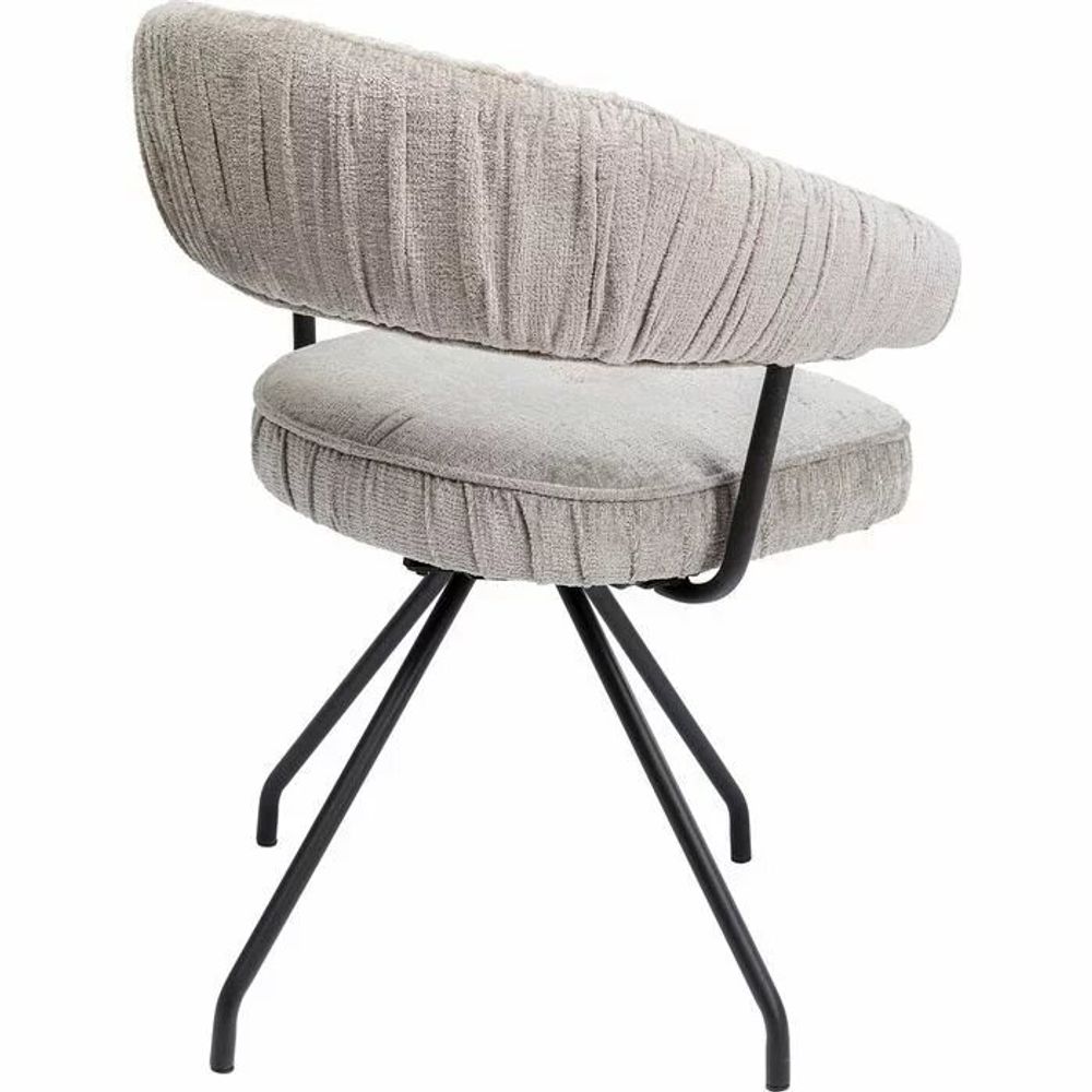 Chairs - Swivel Chair Arabella Silver - KARE DESIGN