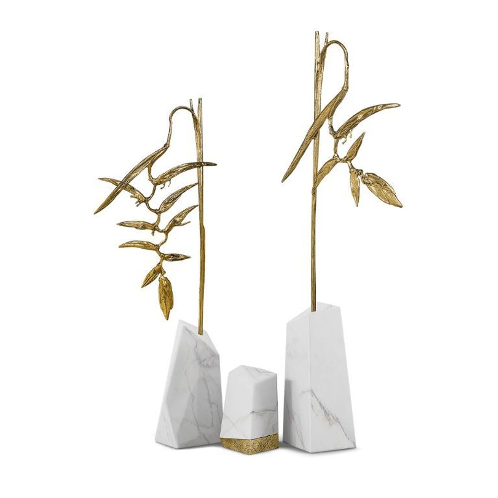 Sculptures, statuettes and miniatures - Elysian - Natural Sculpture with Gilded Brass and Marble Accents - MAEVE