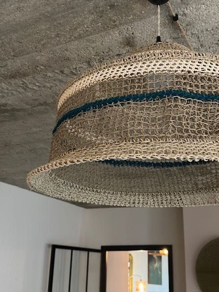 Office design and planning - VERVEINE light, linen and cotton rope Height 60 cm Height: 60 cm, diameter: 60 cm, delivered with frame. - ADELE VAHN
