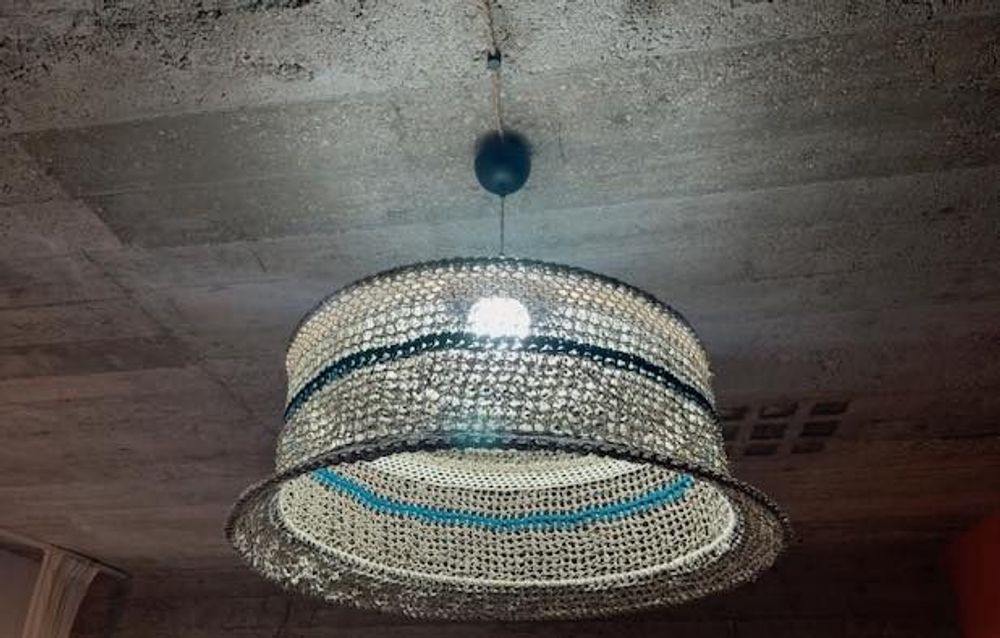 Office design and planning - VERVEINE light, linen and cotton rope Height 60 cm Height: 60 cm, diameter: 60 cm, delivered with frame. - ADELE VAHN