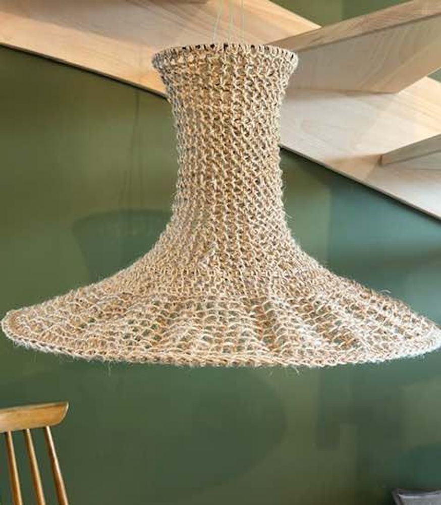 Office design and planning - Small HELICHRYSE light fixture in natural jute Height 30 cm Height 30 cm Diameter 50 cm delivered with electric mount - ADELE VAHN