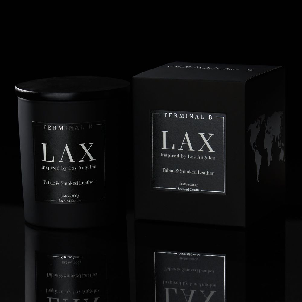 Gifts - LAX - LOS ANGELES - Smoked leather and tobacco candle - TERMINAL B