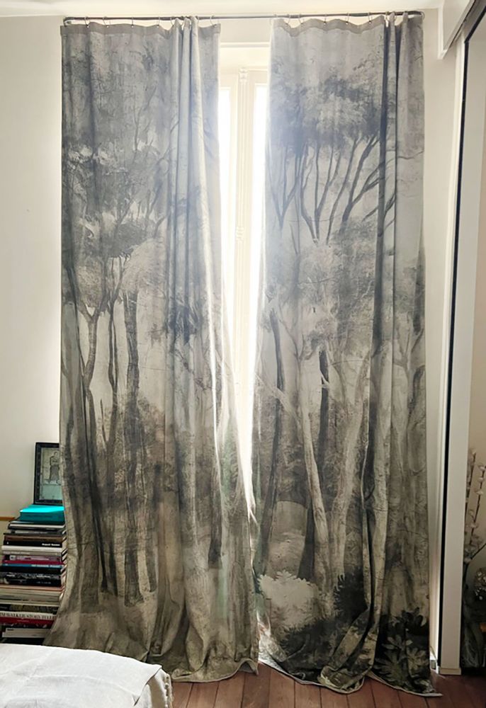 Curtains and window coverings - MANOSQUE velvet curtain 140x300cm - Panel N° 1 MANOSQUE ECRU - EN FIL D'INDIENNE...