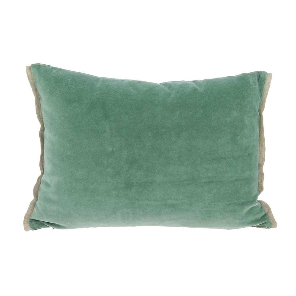 Coussins textile - COCHIN Housse de coussin en lin imprimé multicolore Ananbo 40x55 cm Céladon - EN FIL D'INDIENNE...