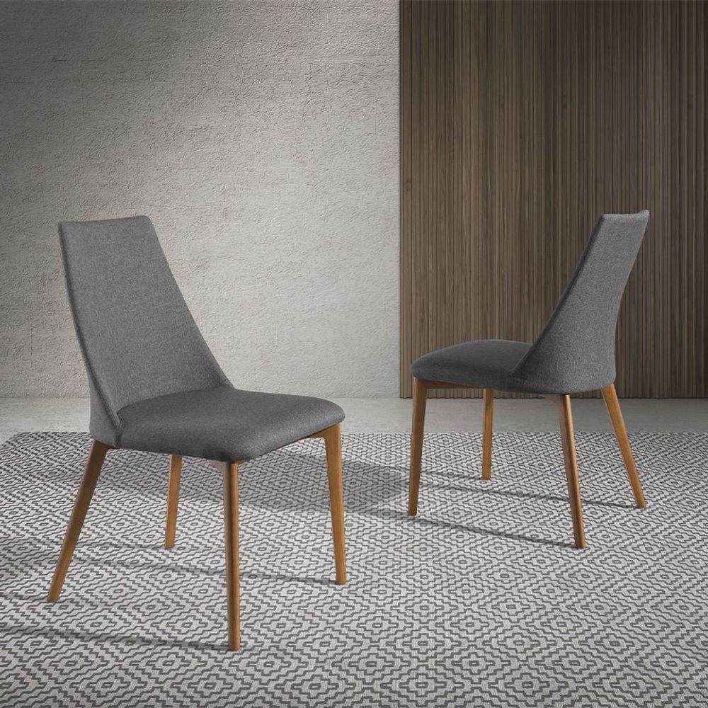 Chaises - Chaise en tissu gris foncé - ANGEL CERDÁ