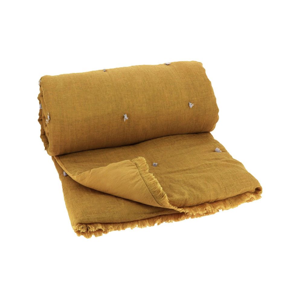 Plaids - ETAMINE Bout de lit 90x200 cm ETAMINE 2 TABAC - EN FIL D'INDIENNE...