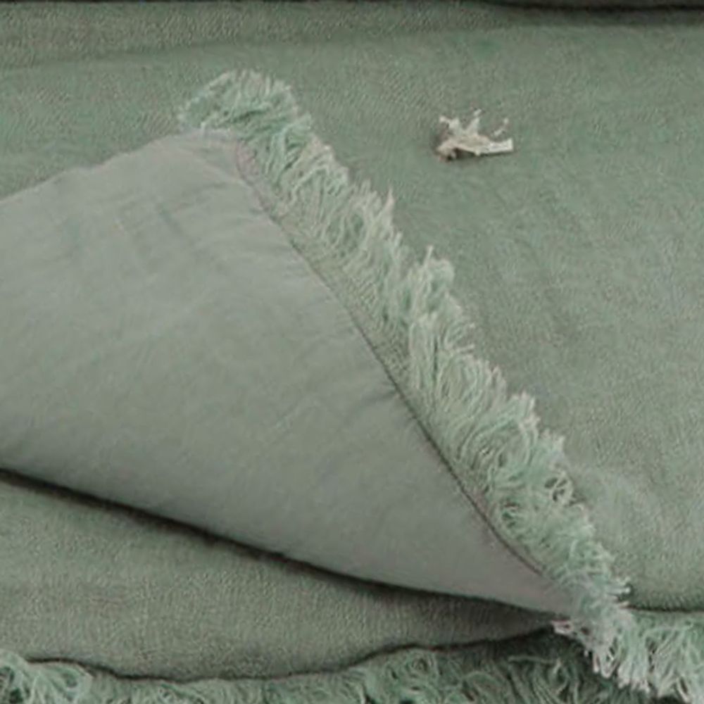 Plaids - ETAMINE Bout de lit 90x200 cm ETAMINE 2 LICHEN - EN FIL D'INDIENNE...