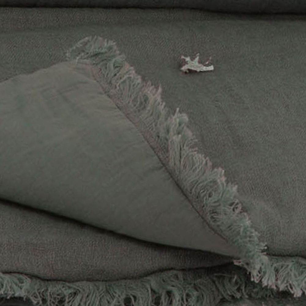 Plaids - ETAMINE Bout de lit 90x200 cm ETAMINE 2 ANTHRACITE - EN FIL D'INDIENNE...