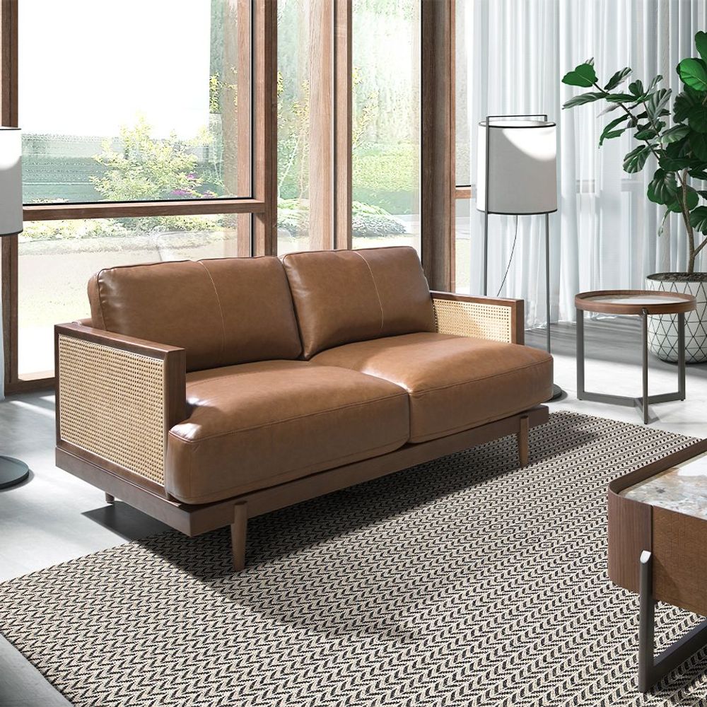 Sofas - 2 seater sofa brown leather - ANGEL CERDÁ