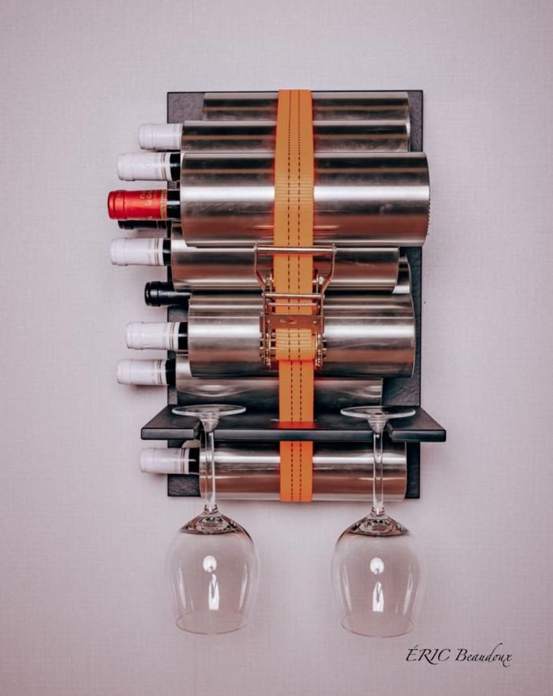 Wine accessories - BOTTLE HOLDER - HOLD ON - Model "YOU AND ME" - ERIC BEAUDOUX CRÉATION