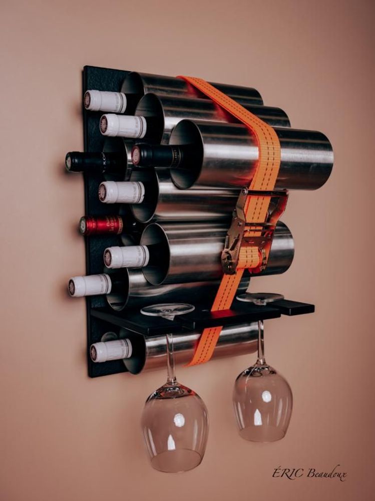 Wine accessories - BOTTLE HOLDER - HOLD ON - Model "YOU AND ME" - ERIC BEAUDOUX CRÉATION