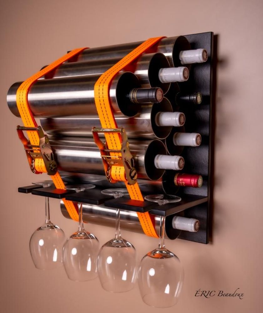 Wine accessories - BOTTLE HOLDER - HOLD ON - Model "THE ORIGINAL H or B" - ERIC BEAUDOUX CRÉATION