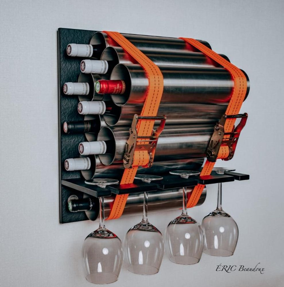 Wine accessories - BOTTLE HOLDER - HOLD ON - Model "THE ORIGINAL H or B" - ERIC BEAUDOUX CRÉATION