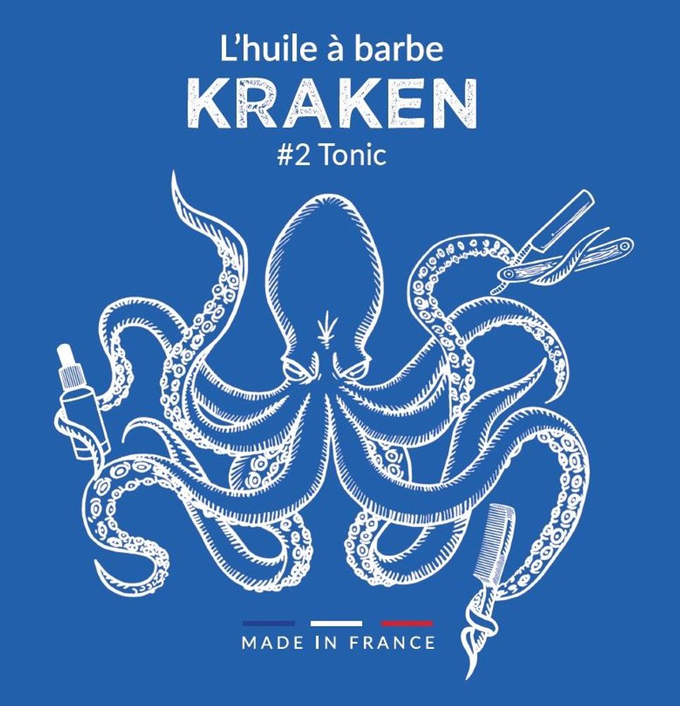 Accessoires cheveux - Nos Huiles à Barbe Kraken #1 ICONIC - #2 TONIC (NEW) - #3 MYSTIC (NEW) & #4 ORGASMIC (NEW) - KRAKEN