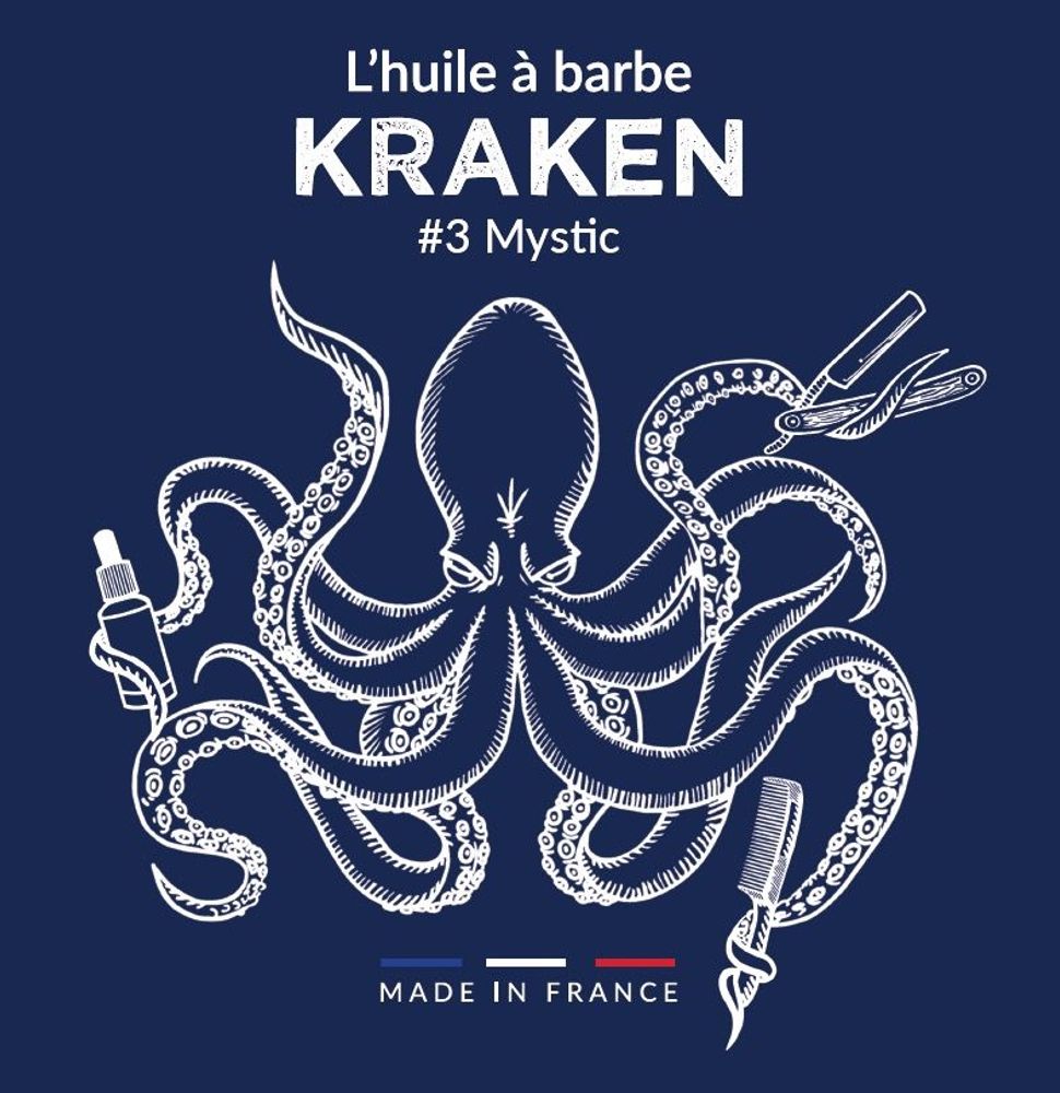 Accessoires cheveux - Nos Huiles à Barbe Kraken #1 ICONIC - #2 TONIC (NEW) - #3 MYSTIC (NEW) & #4 ORGASMIC (NEW) - KRAKEN