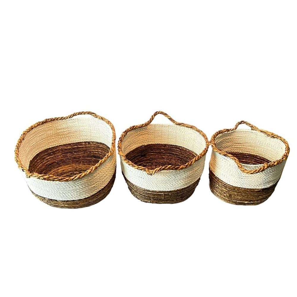 Coffrets et boîtes - Set de 3 panières en abaca BBMSO - BALINAISA