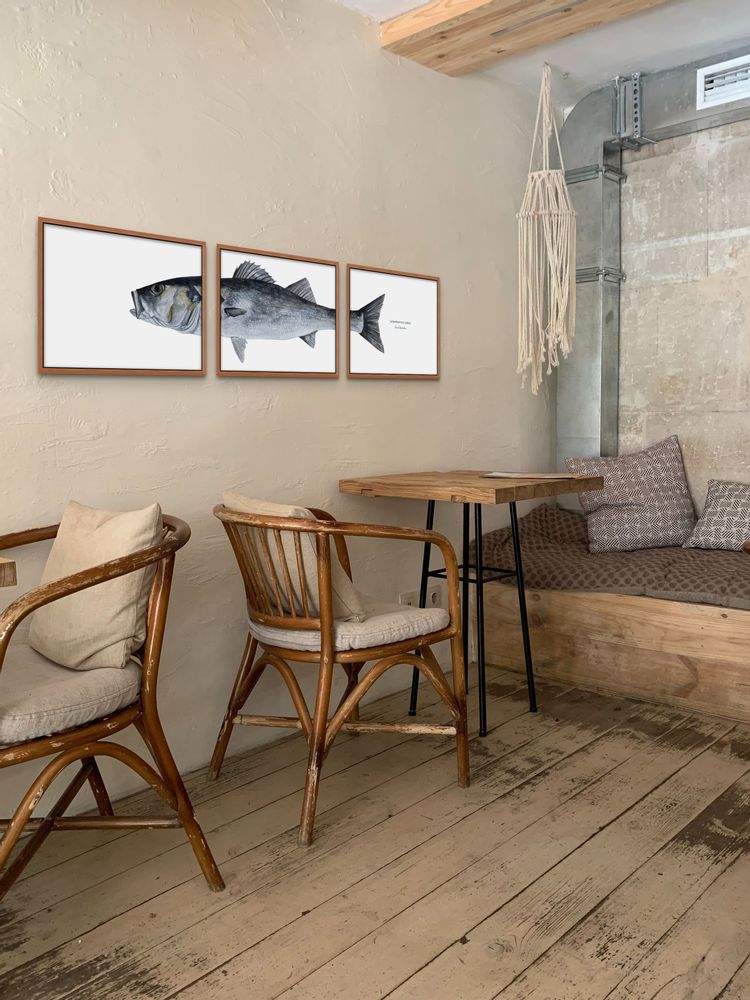 Affiches - Triptyque le Bar : Impression sur papier d'art. Peinture originale acrylique - VAREK ILLUSTRATIONS