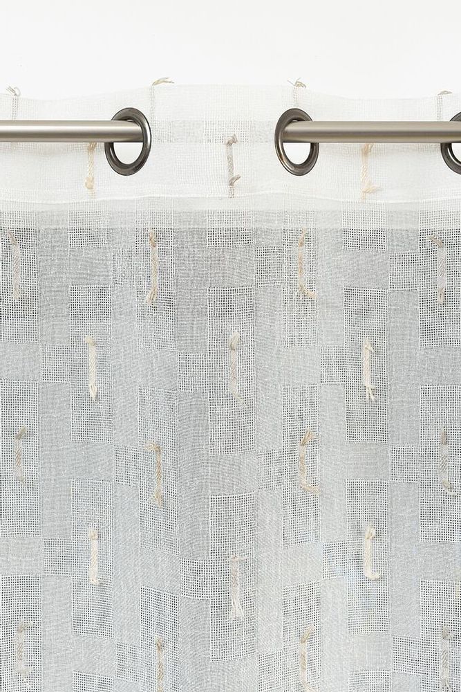 Rideaux et voilages - Rideau voilage GEZİ  - Col Naturel - Panneau à œillets - 140 x 260 cm - 100 % polyester - IPC DECO DELL'ARTE
