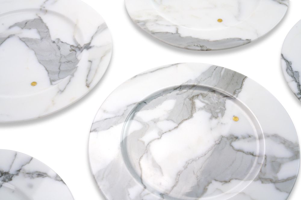 Assiettes de réception - Assiettes de rangement en marbre statuaire - ATELIER BARBERINI & GUNNELL