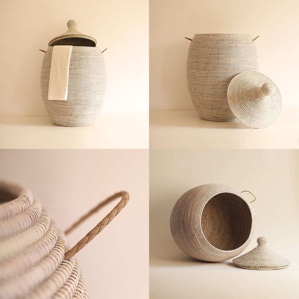 Laundry baskets - EGG African Basket LARGE - H 80 cm / Ø 55 cm - KAWOBAZAAR