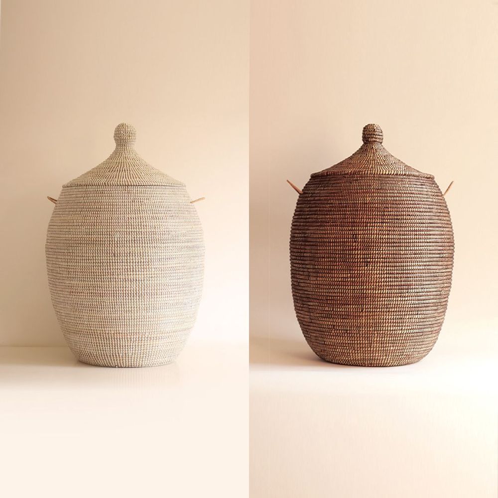 Laundry baskets - EGG African Basket LARGE - H 80 cm / Ø 55 cm - KAWOBAZAAR