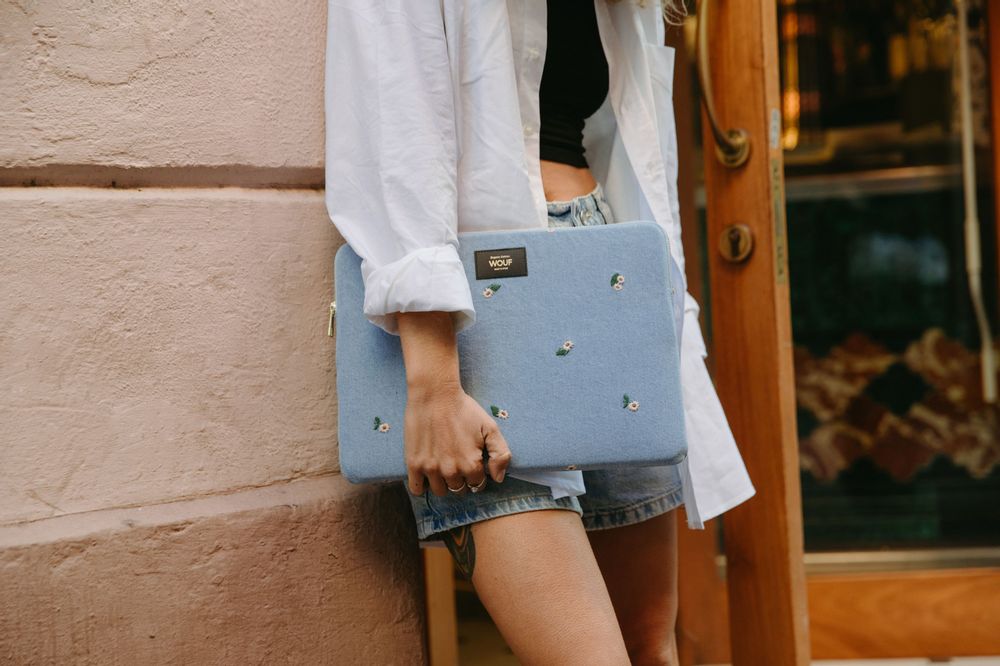 Travel accessories - Ines Denim Laptop Sleeve ♻️ - WOUF