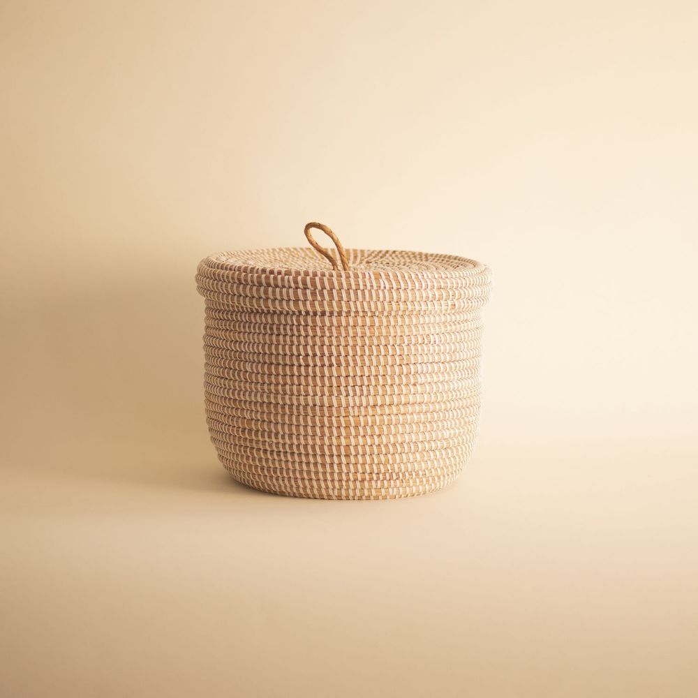 Decorative objects - EPUR African Basket White - H 8'' / Ø 12’' - KAWOBAZAAR