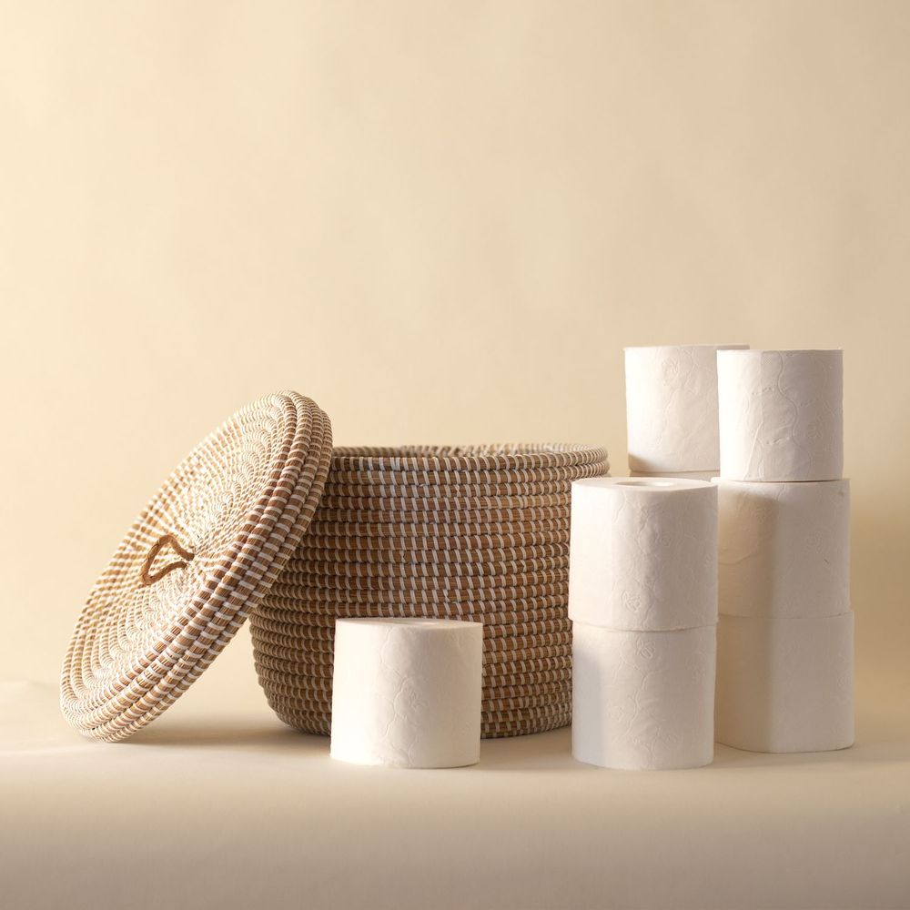 Decorative objects - EPUR African Basket White - H 8'' / Ø 12’' - KAWOBAZAAR