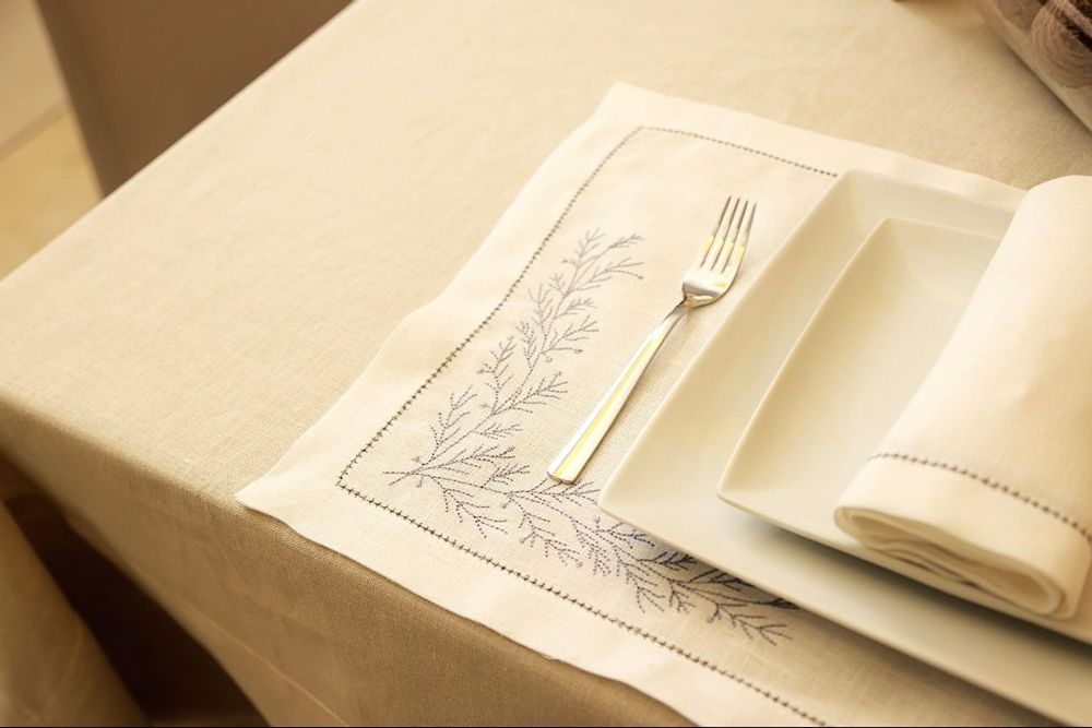 Placemats - PLACEMAT GREY CORNER SET OF 2 - HYA CONCEPT STORE
