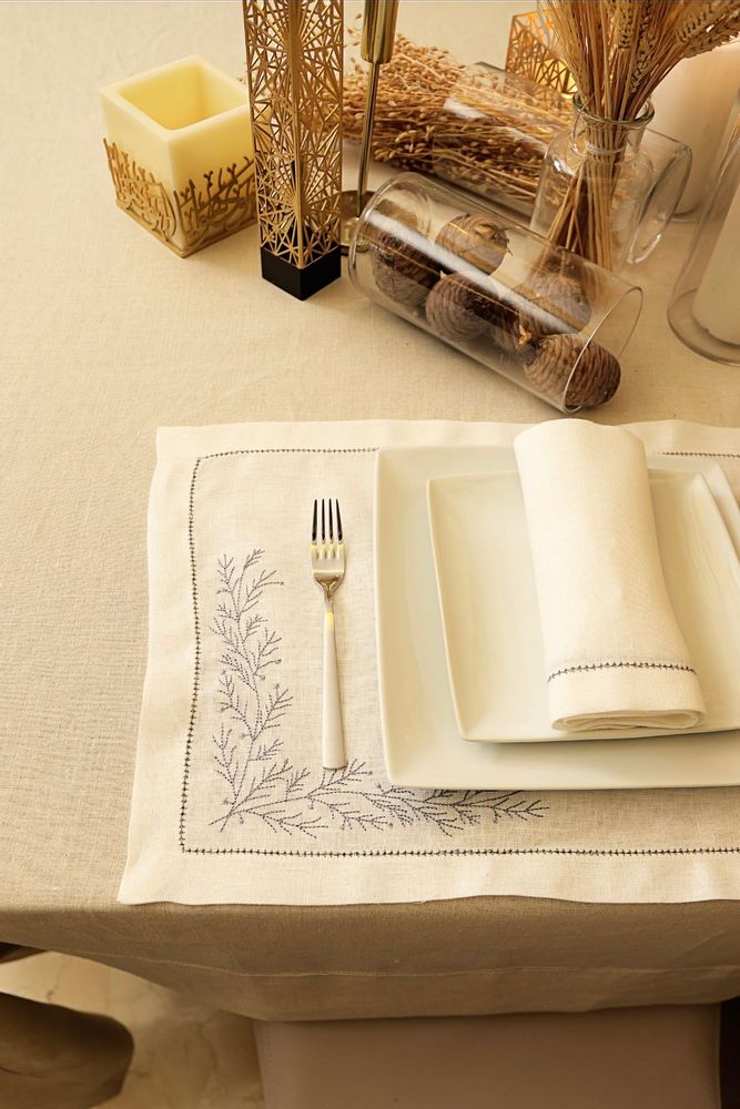 Placemats - PLACEMAT GREY CORNER SET OF 2 - HYA CONCEPT STORE