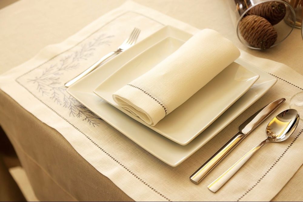 Placemats - PLACEMAT GREY CORNER SET OF 2 - HYA CONCEPT STORE
