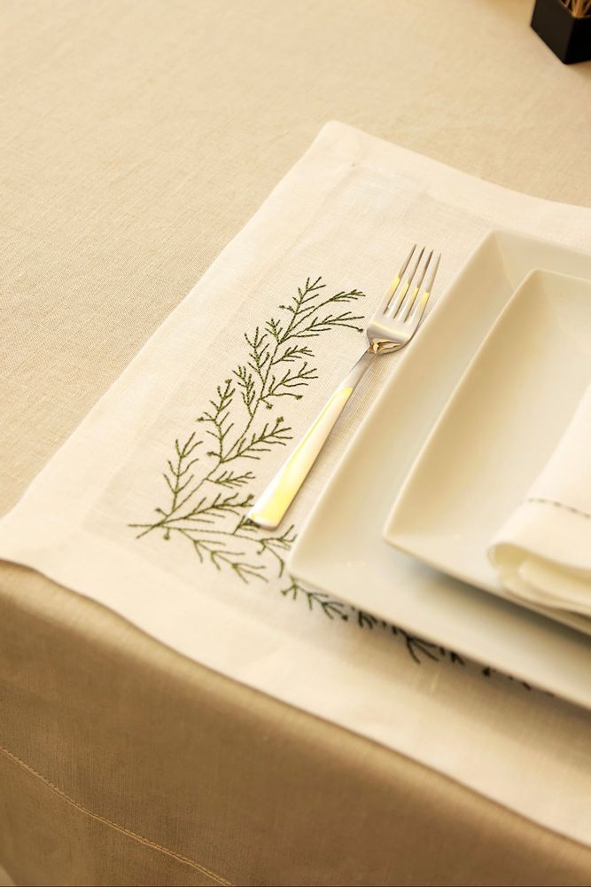 Placemats - PLACEMAT GREEN CORNER SET OF 2 - HYA CONCEPT STORE